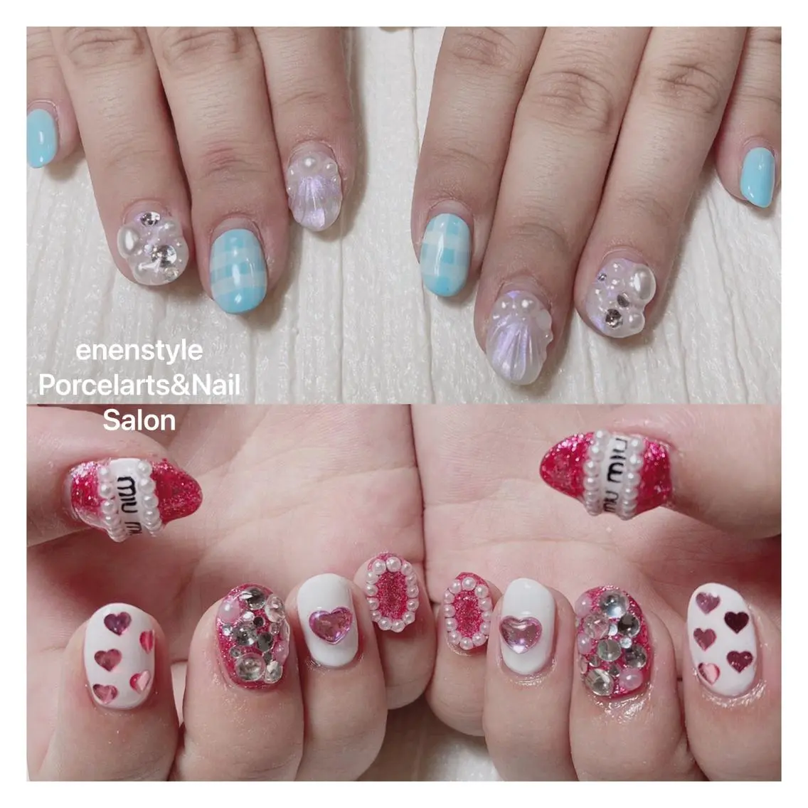 ミディアム ネイル 🐾enen style 🐾のネイルデザイン