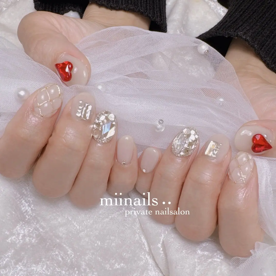 ネイル 韓国ネイル ワンホンネイル ハンドネイル nailsalon miinailsのネイルデザイン