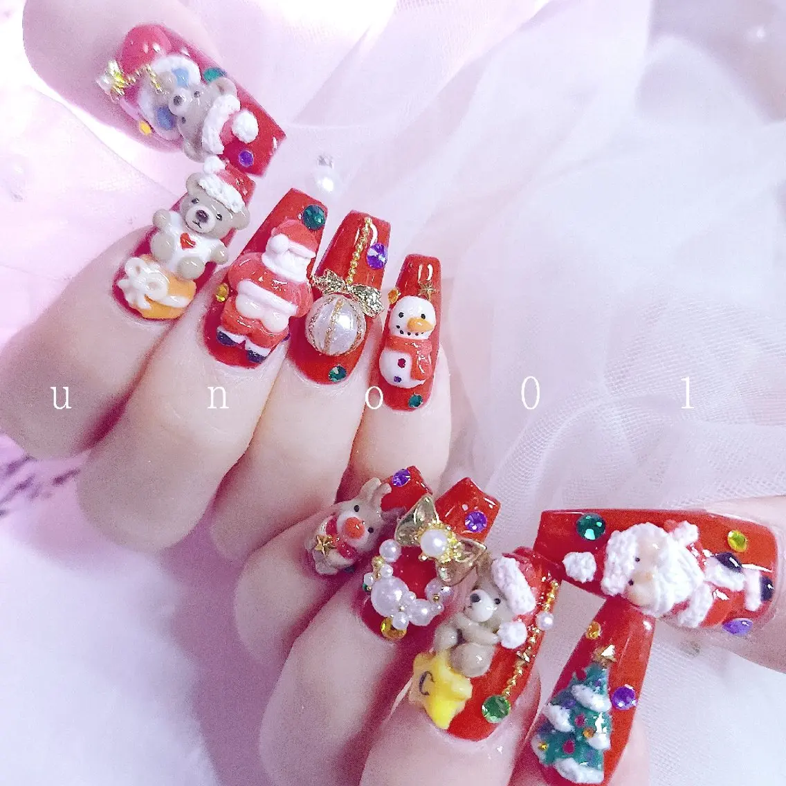 ネイル ロングネイル 梅田🦄中崎町🩵 u n o 0 1のネイルデザイン