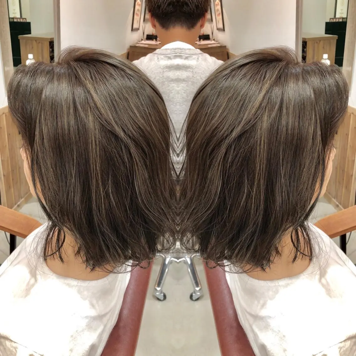 ミディアム カラー ハイライトカラー ハイライト M IIのヘアスタイル