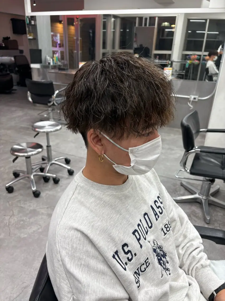 ミディアム カラー パーマ メンズ カット パーマ トリートメント ヘアセット 🔥最強メンズ特化/ パーマの達人🔥風見のヘアスタイル