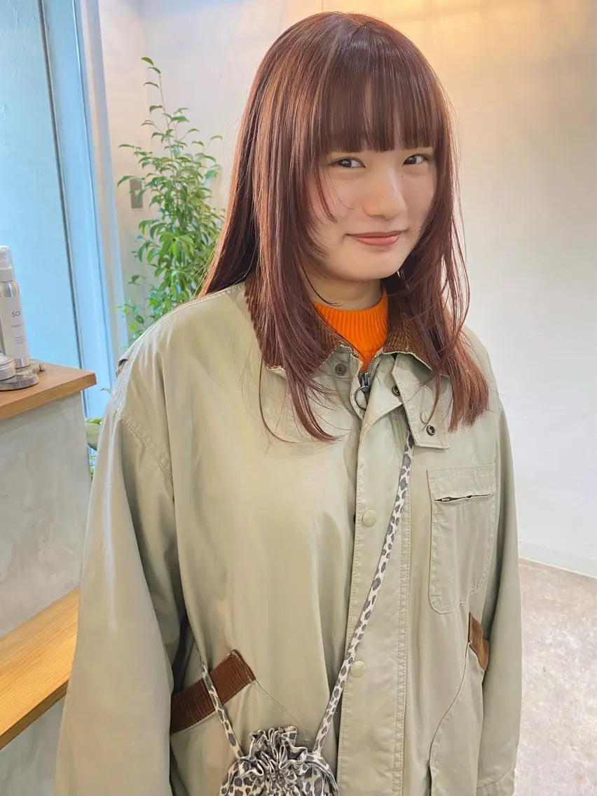 ミディアム カラー ブラウンカラー ダブルカラー ラベンダーカラー ラベンダーピンク ピンクカラー カット ヘアカラー トリートメント 森貴裕/ニュアンス パーマ/オリーブのヘアスタイル