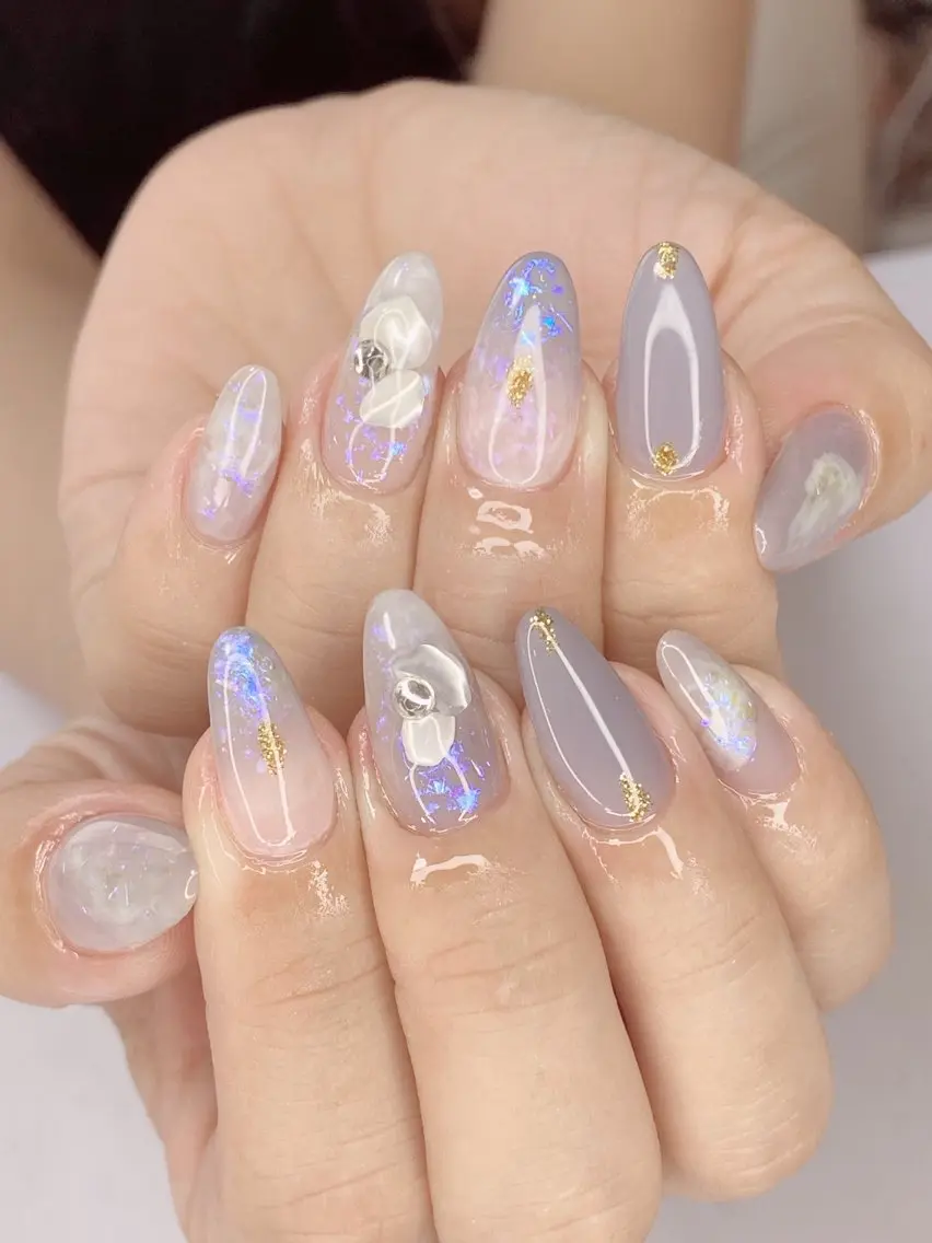 ネイル アートネイル オーロラネイル 桜ネイル クリアネイル フットネイル Nail Salon ertiのネイルデザイン