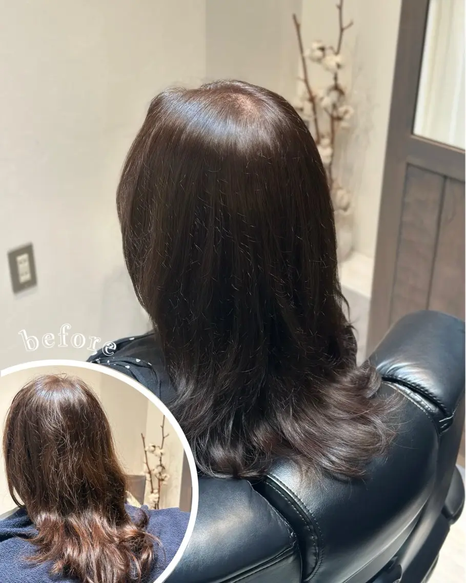 ロング ヘアカラー トリートメント 江原 優那のヘアスタイル