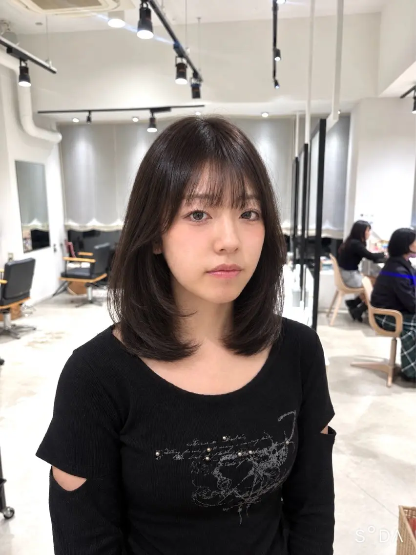 ミディアム カラー ながい りな···⟡.·*.のヘアスタイル