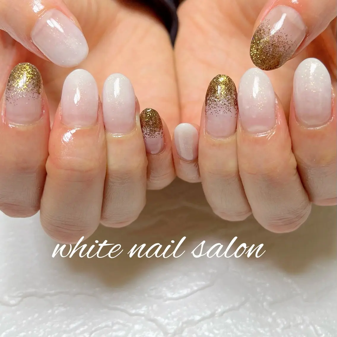 ネイル ラメ(グリッター) シンプルネイル white nail salonのネイルデザイン