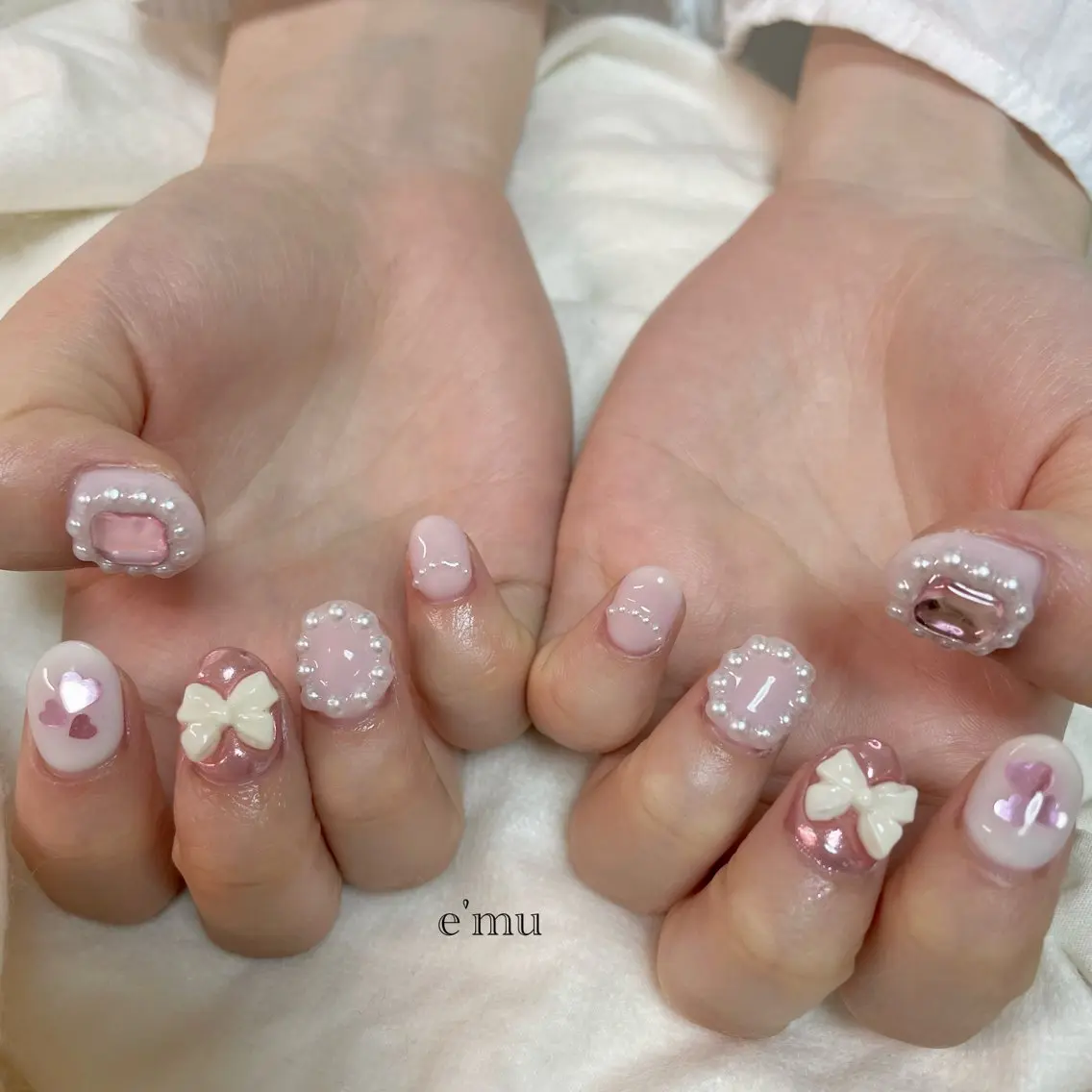 ネイル ピンク ハンドネイル nail salon e'mu💐のネイルデザイン