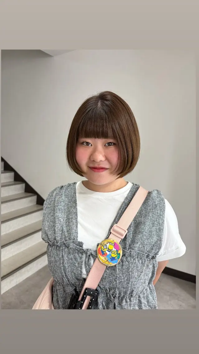 ショート ボブレイヤー ボブ レイヤーカット カット ヘアカラー トリートメント 🌷【暖色艶カラー】 shiori🌷のヘアスタイル