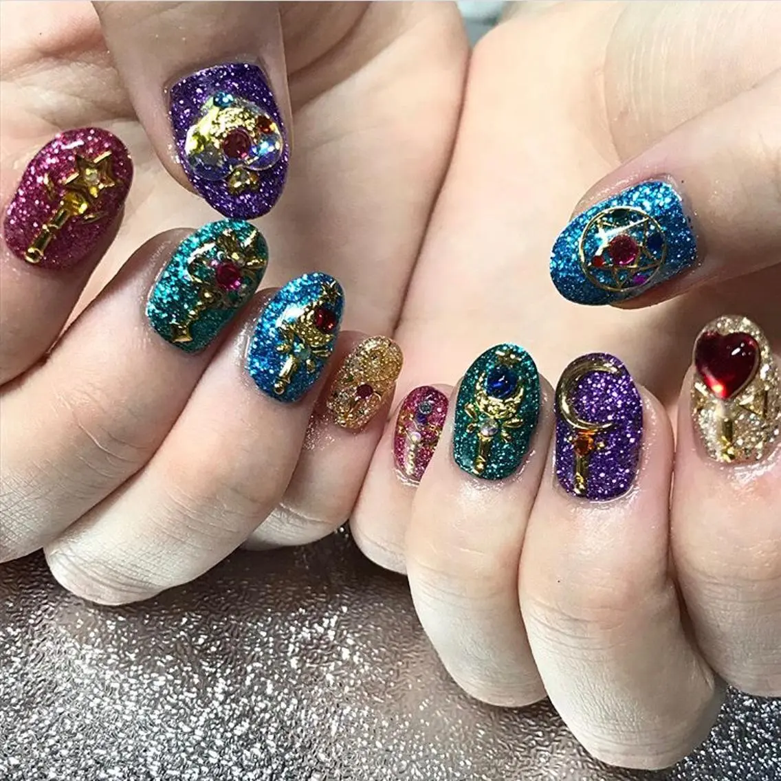 ネイル 渋谷／チップ長さ出し 👑アプレgel-xのネイルデザイン