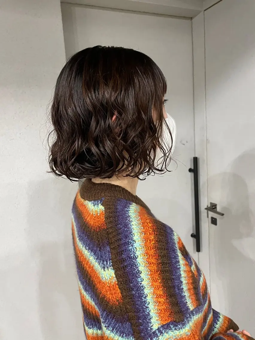 ショート カラー パーマ カット ヘアカラー トリートメント 表参道🌿赤み消し カラー/チナツのヘアスタイル