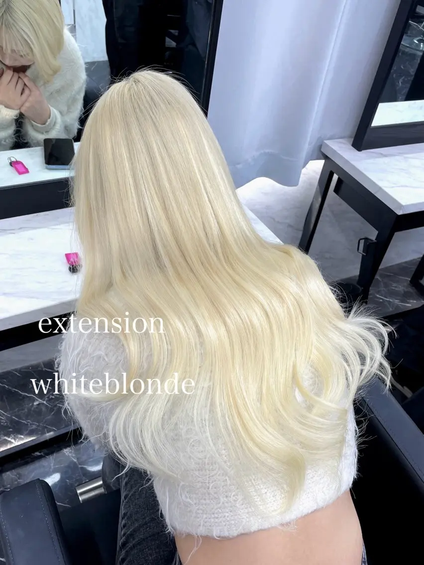 ロング カラー ブリーチ ヘアカラー エクステ エクステ🩵ブリーチ 韓国ヘア🩵KAEのヘアスタイル