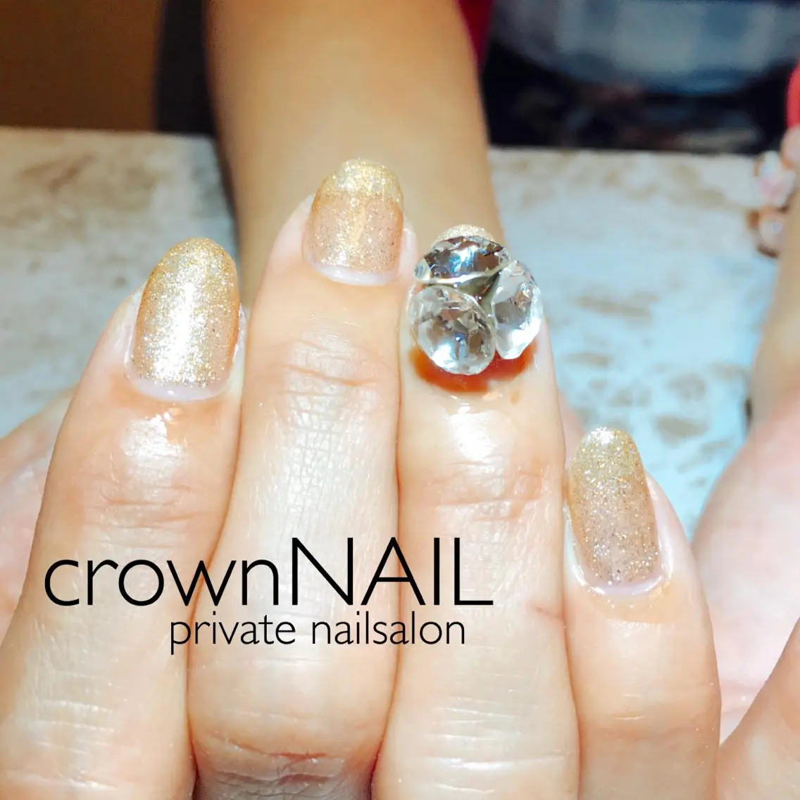 ネイル ゴールド ストーンネイル ensowa✱laf NAILのネイルデザイン