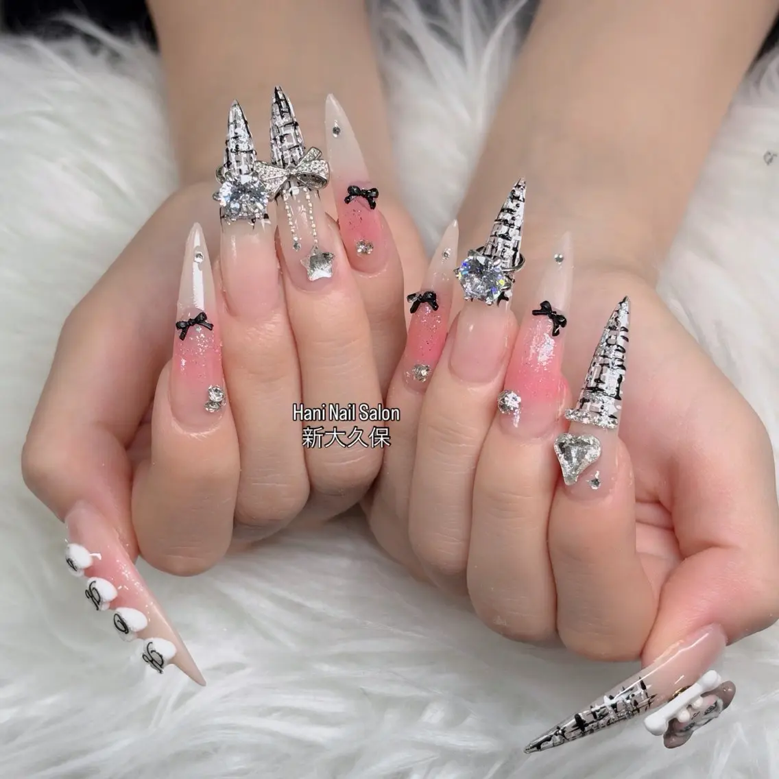 ネイル フットネイル フレンチネイル グラデーション 韓国ネイル ロングネイル ハンドネイル Hani Nail Salonのネイルデザイン