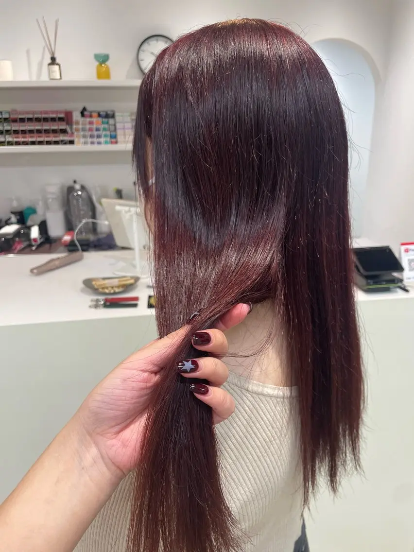 ロング カラー ブラウンカラー ピンクカラー ピンクブラウン ヘアカラー H I ＮＡのヘアスタイル