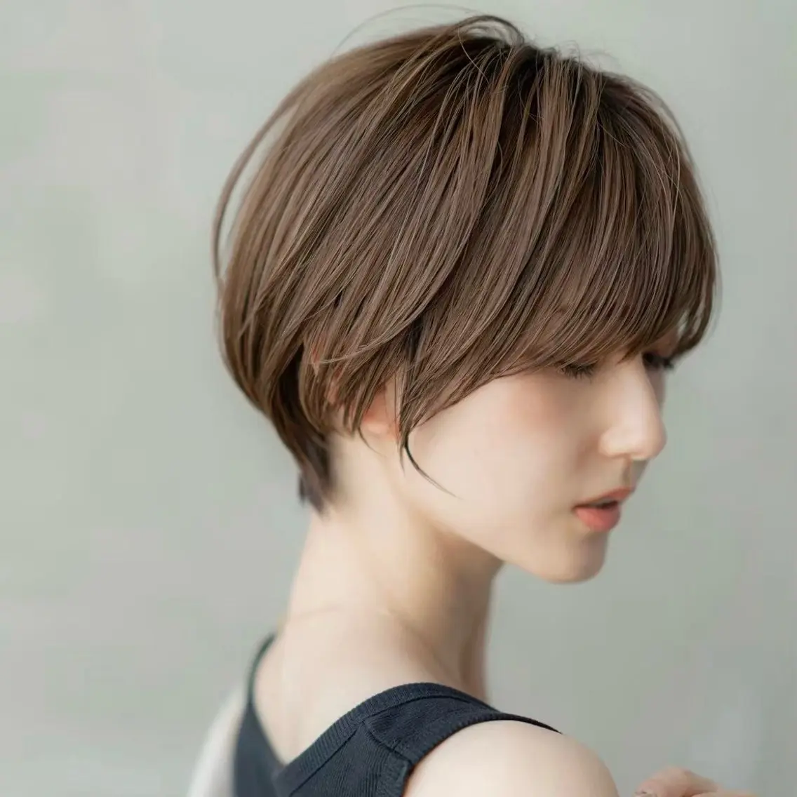 ショート カラー ショートボブ ハンサムショート 丸みショート イルミナカラー ボブ カット ヘアカラー 縮毛矯正 トリートメント 田中航平/渋谷ボブ/ レイヤーボブのヘアスタイル