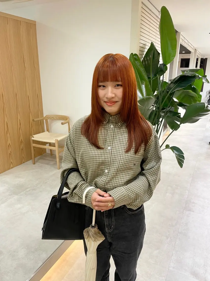 ミディアム カット ヘアカラー トリートメント minatsu 東京の技術を京都でのヘアスタイル