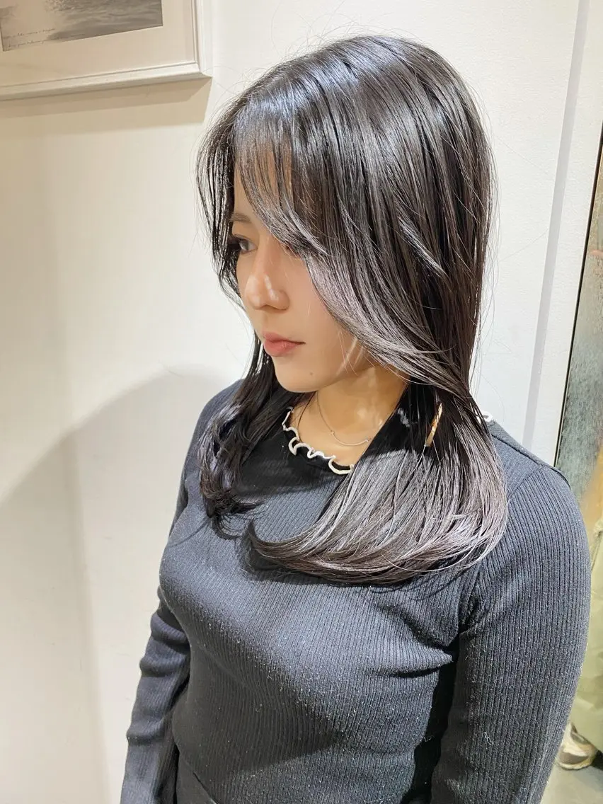 セミロング カラー カット トリートメント ヘッドスパ キマるメンズパーマ クメユウキのヘアスタイル