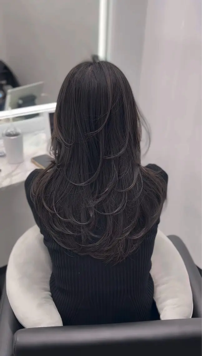 ロング カット ヘアカラー トリートメント 銀座/韓国/ワンホン 🤍艶髪🖤nahoのヘアスタイル