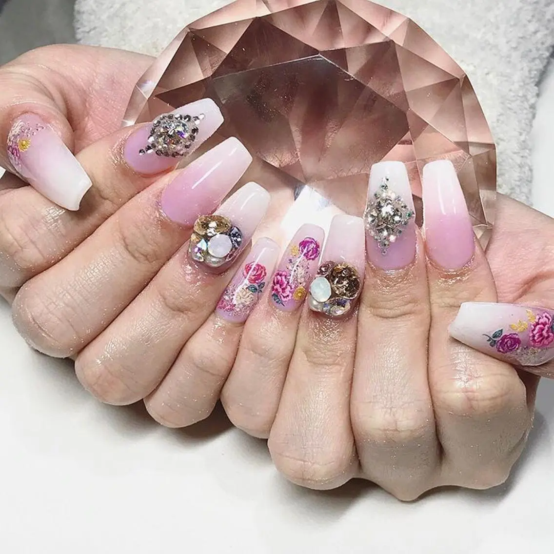 ネイル 渋谷 チップ長さ出し アプレgel-xのネイルデザイン