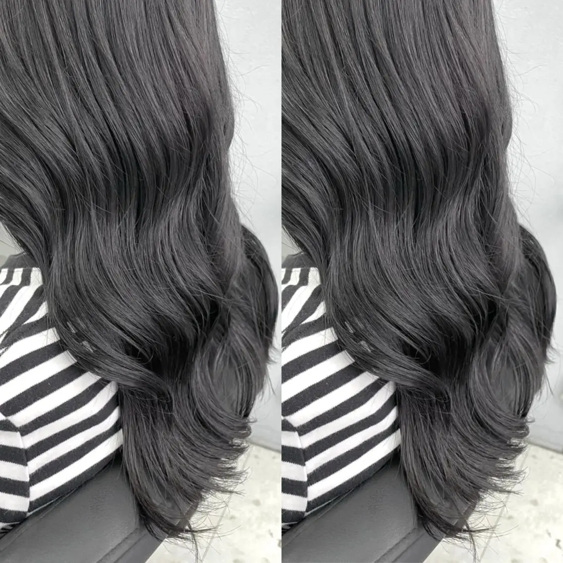 ロング カラー ダークグレー ヘアカラー トリートメント ヘアセット ブリーチ無しダブル カラー🦕まどかのヘアスタイル