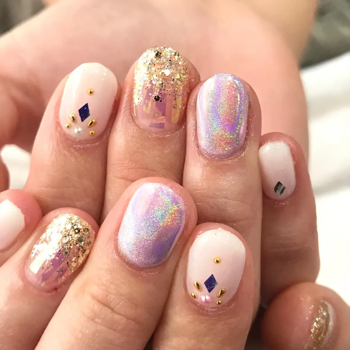 ネイル 渋谷／チップ長さ出し 👑アプレgel-xのネイルデザイン