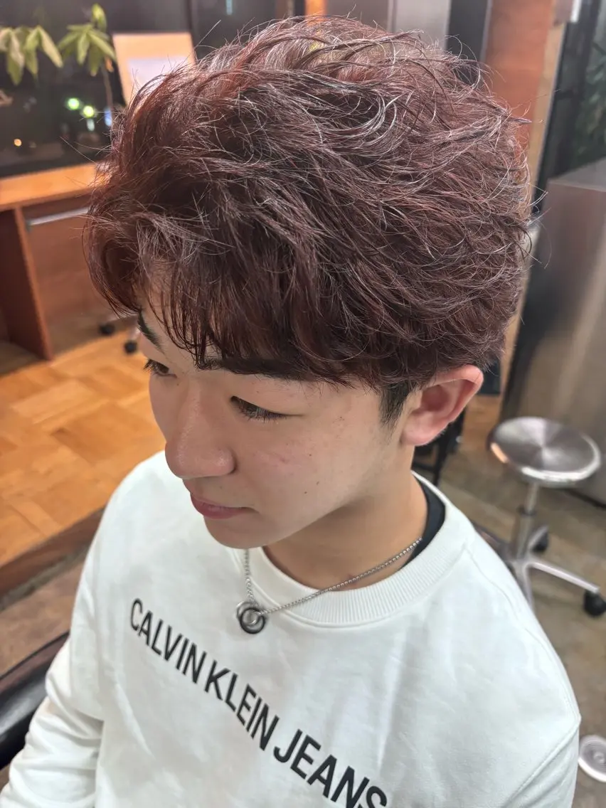 カラー パーマ メンズ ヘアカラー 土岐/メンズ専門 パーマ特化美容師🔥のヘアスタイル