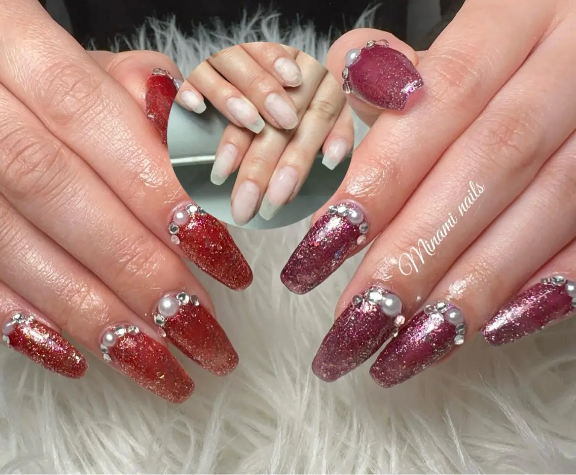 ネイル アートネイル オーロラネイル ガーリー キラキラネイル 韓国ネイル ハンドネイル Minami Nailsのネイルデザイン