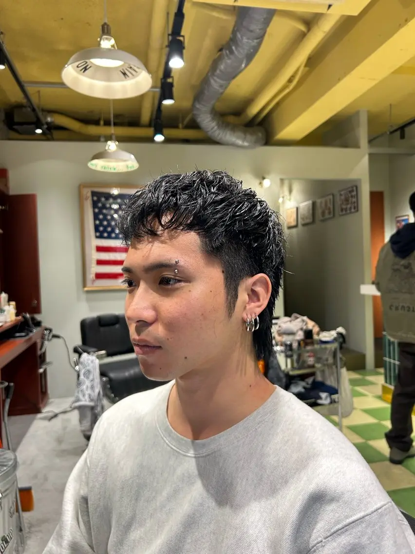 ミディアム カット パーマ 鈴木 航のヘアスタイル