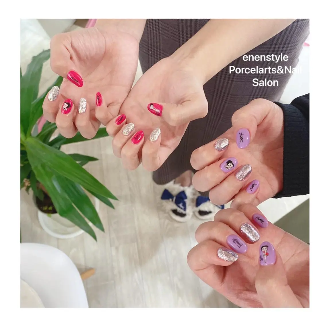ミディアム ネイル ハンドネイル 🐾enen style 🐾のネイルデザイン