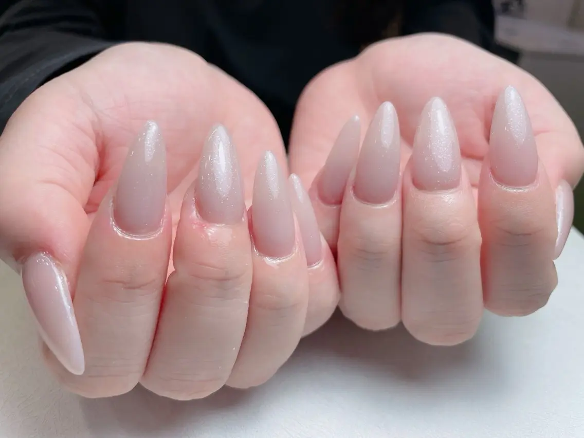 ネイル オーロラネイル 長さ出し フットネイル フレンチネイル 韓国ネイル 中野駅から2分 MEO NAILのネイルデザイン