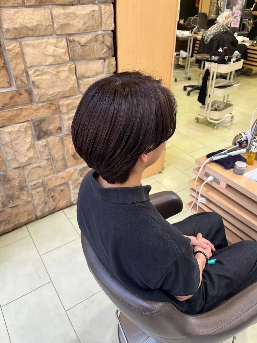 ショート カラー メンズ ヘアカラー waka❤️✨ レイヤーボブ/エクのヘアスタイル