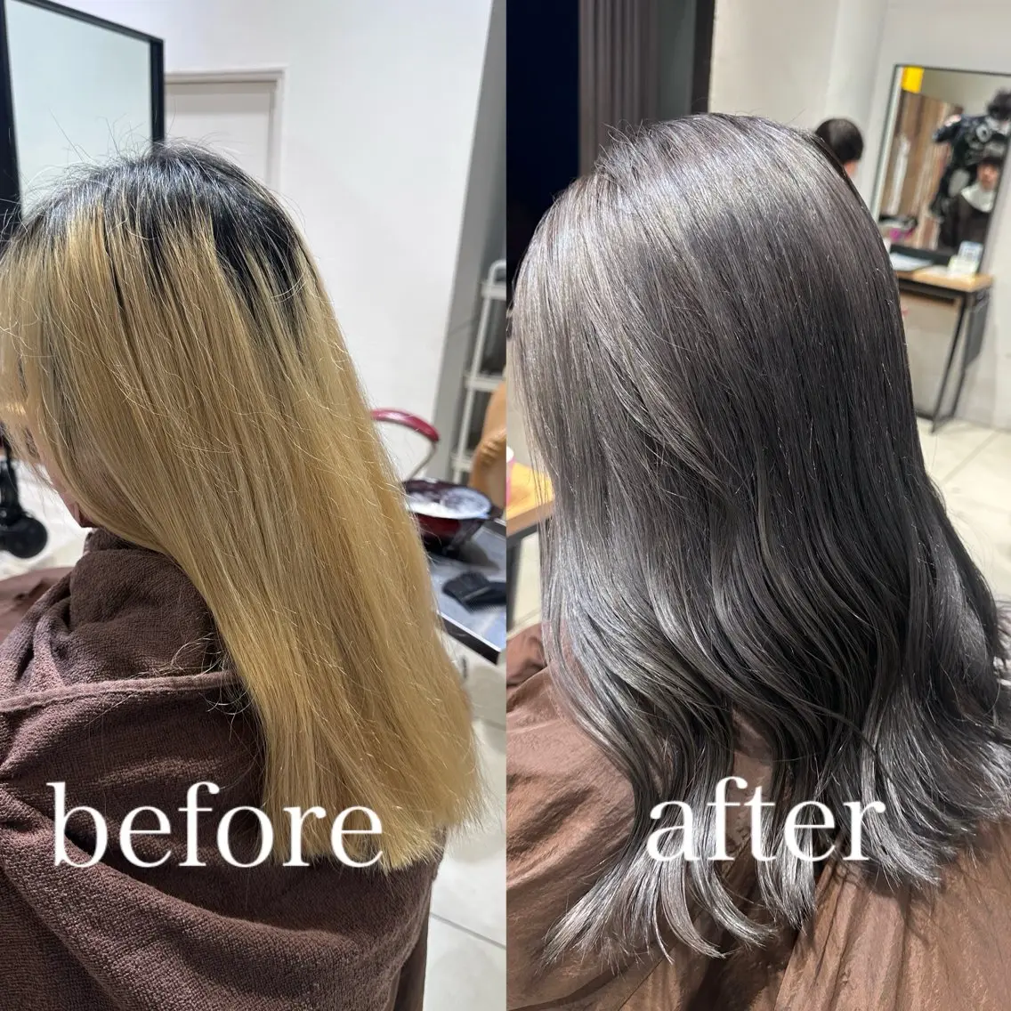 💙ダブルカラー💙【カット+ケアブリーチ+カラー】※ケアブリーチ使用の写真