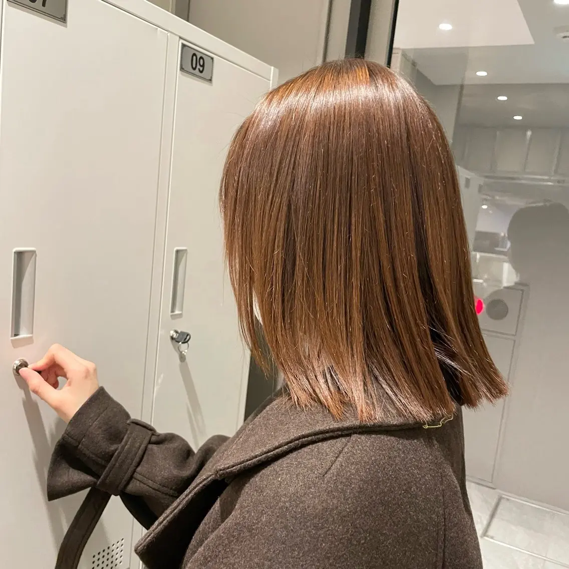 ミディアム 縮毛矯正 みやした もあのヘアスタイル