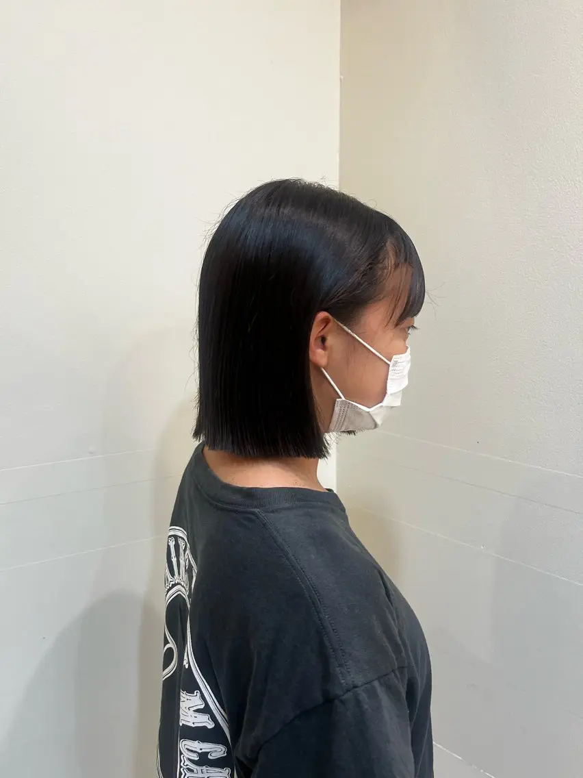 ミディアム 切りっぱなしボブ ボブ The B/ オガワラナのヘアスタイル