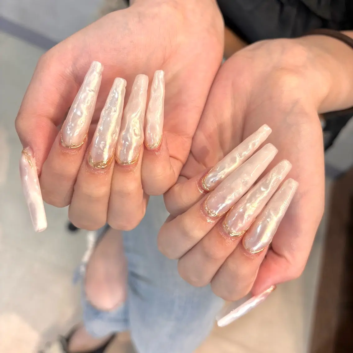 ネイル アートネイル ロングネイル ミラーネイル ニュアンスネイル スカルプネイル ハンドネイル Chipie_ ayanoのネイルデザイン