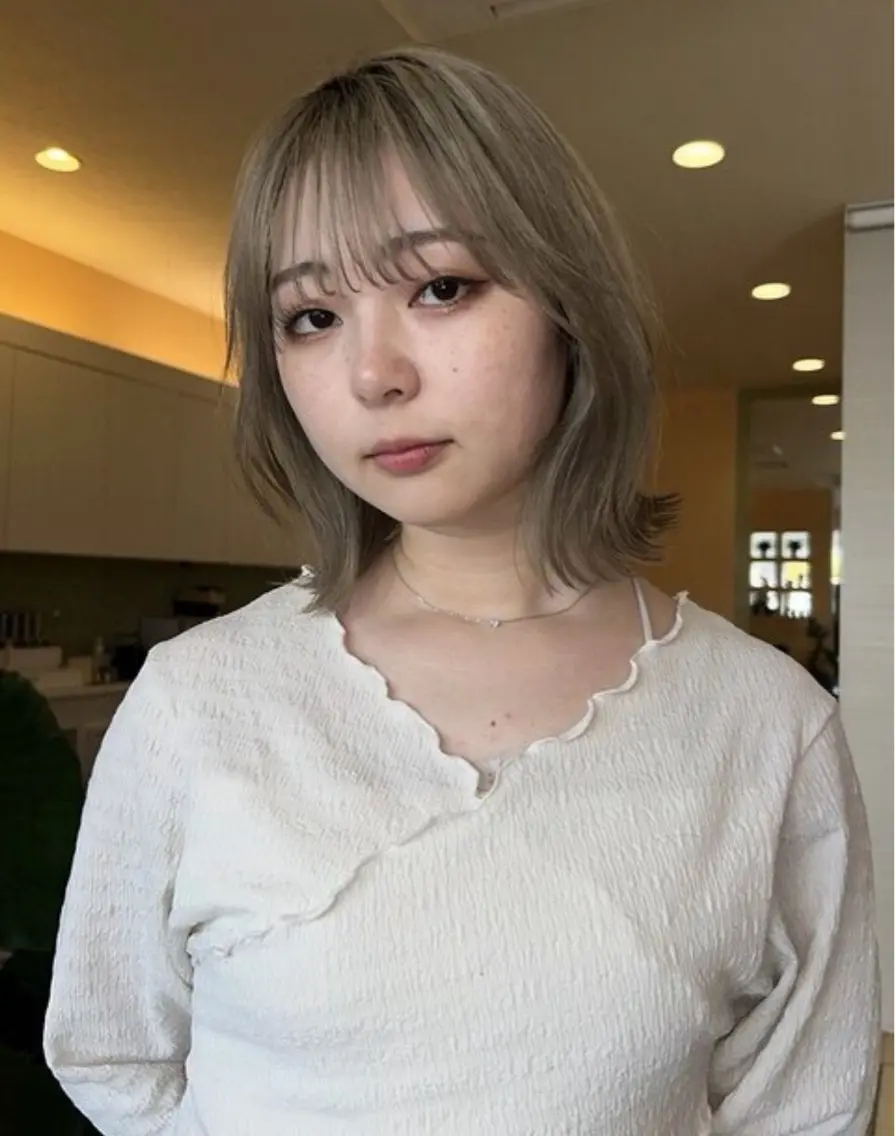 ミディアム カラー カット ヘアカラー トリートメント 大人韓国レイヤー🫧 暖色カラー/はるのヘアスタイル