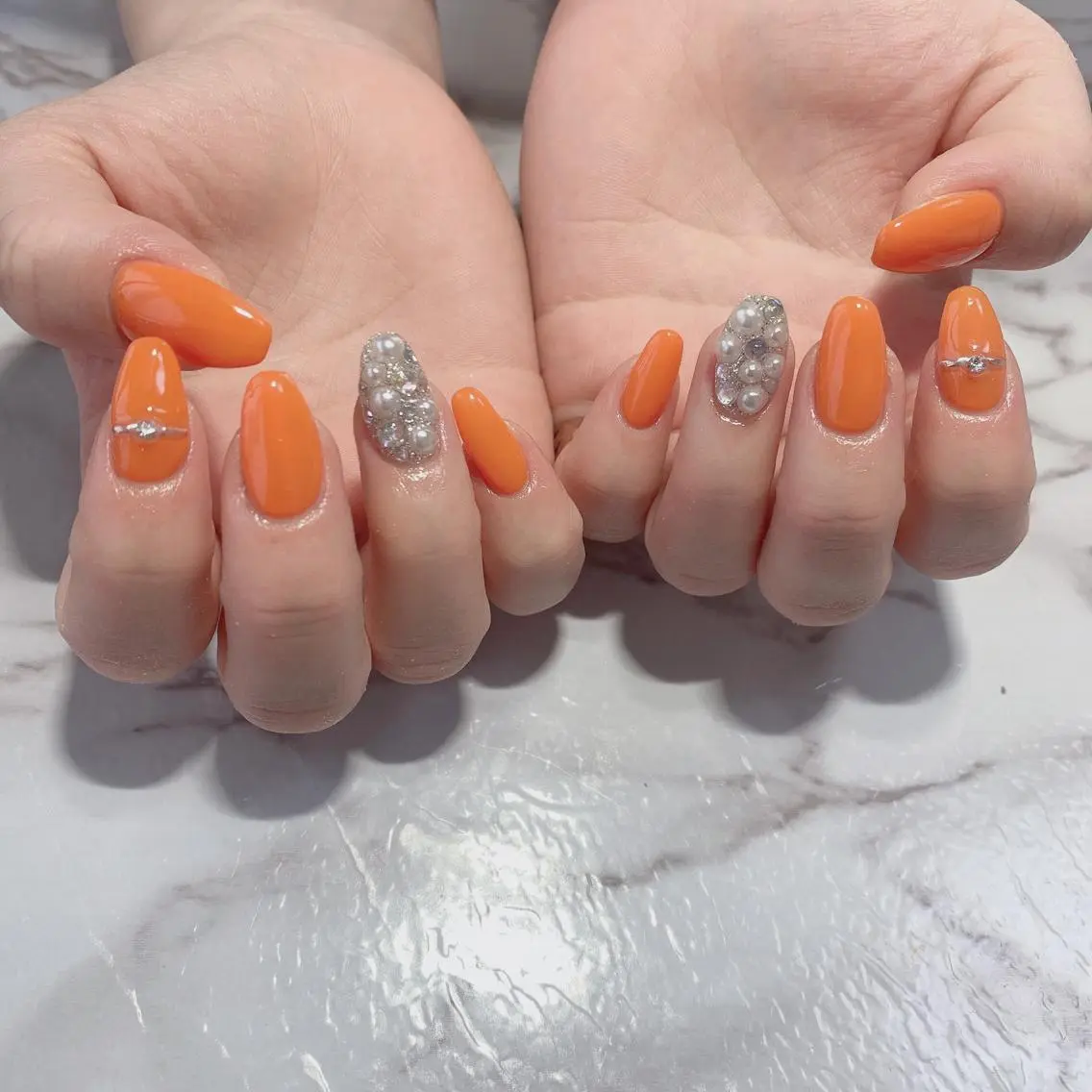 ネイル オレンジ Ally's Nailのネイルデザイン