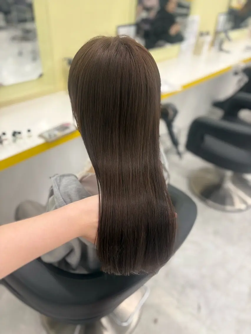 ロング カラー カット ヘアカラー トリートメント ベージュ×レイヤー 🤎横浜/miu🤎のヘアスタイル