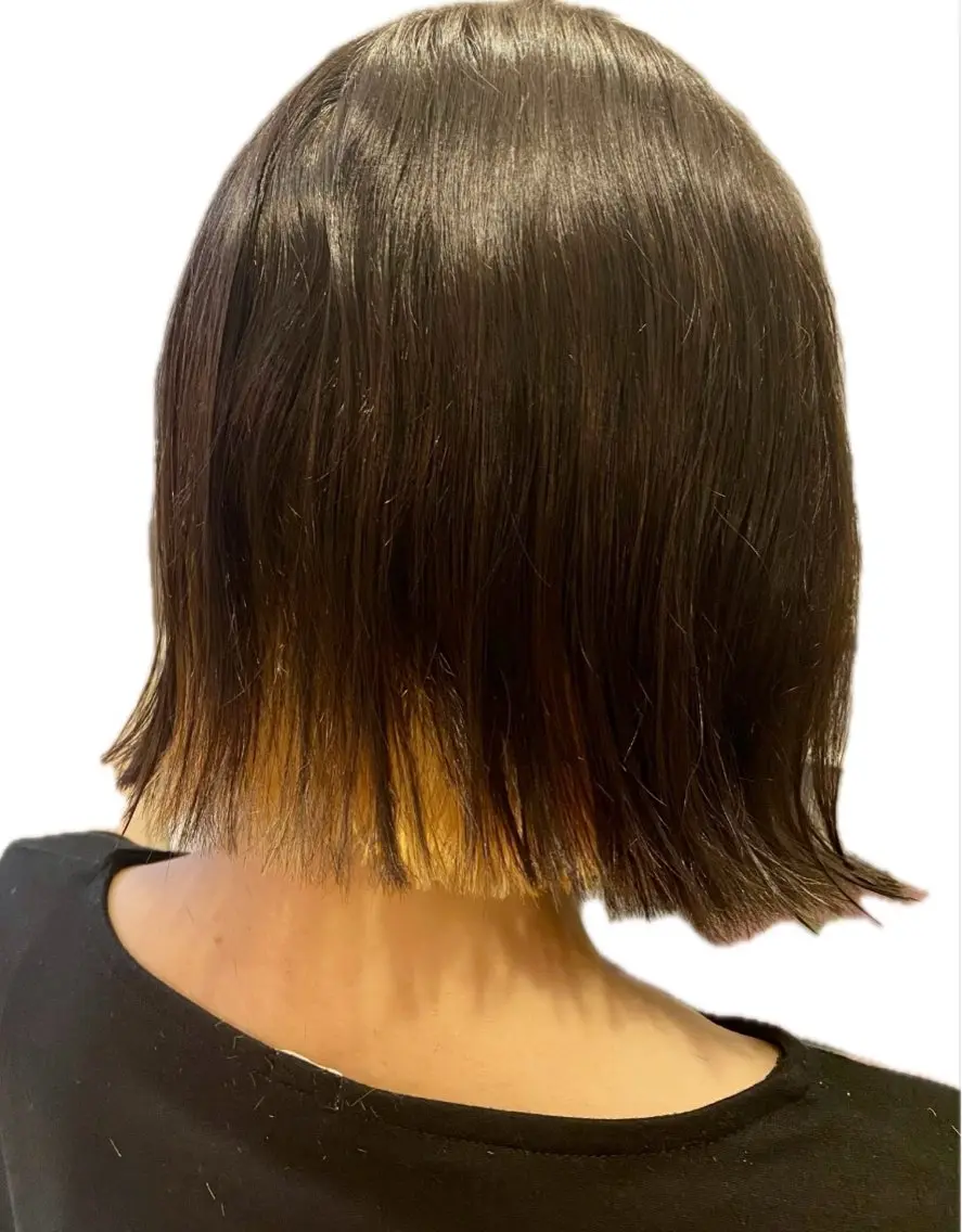 ミディアム カラー ブリーチ インナーカラー まひろ／ 南船場のヘアスタイル