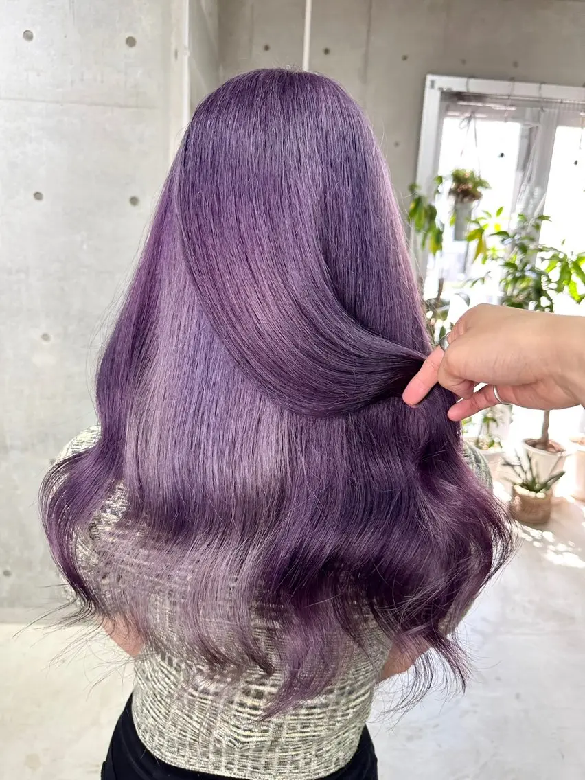 ロング カラー インナーカラー ラベンダーカラー ヘアカラー Kazu 🌠名古屋 ハイトーン/レイヤーのヘアスタイル