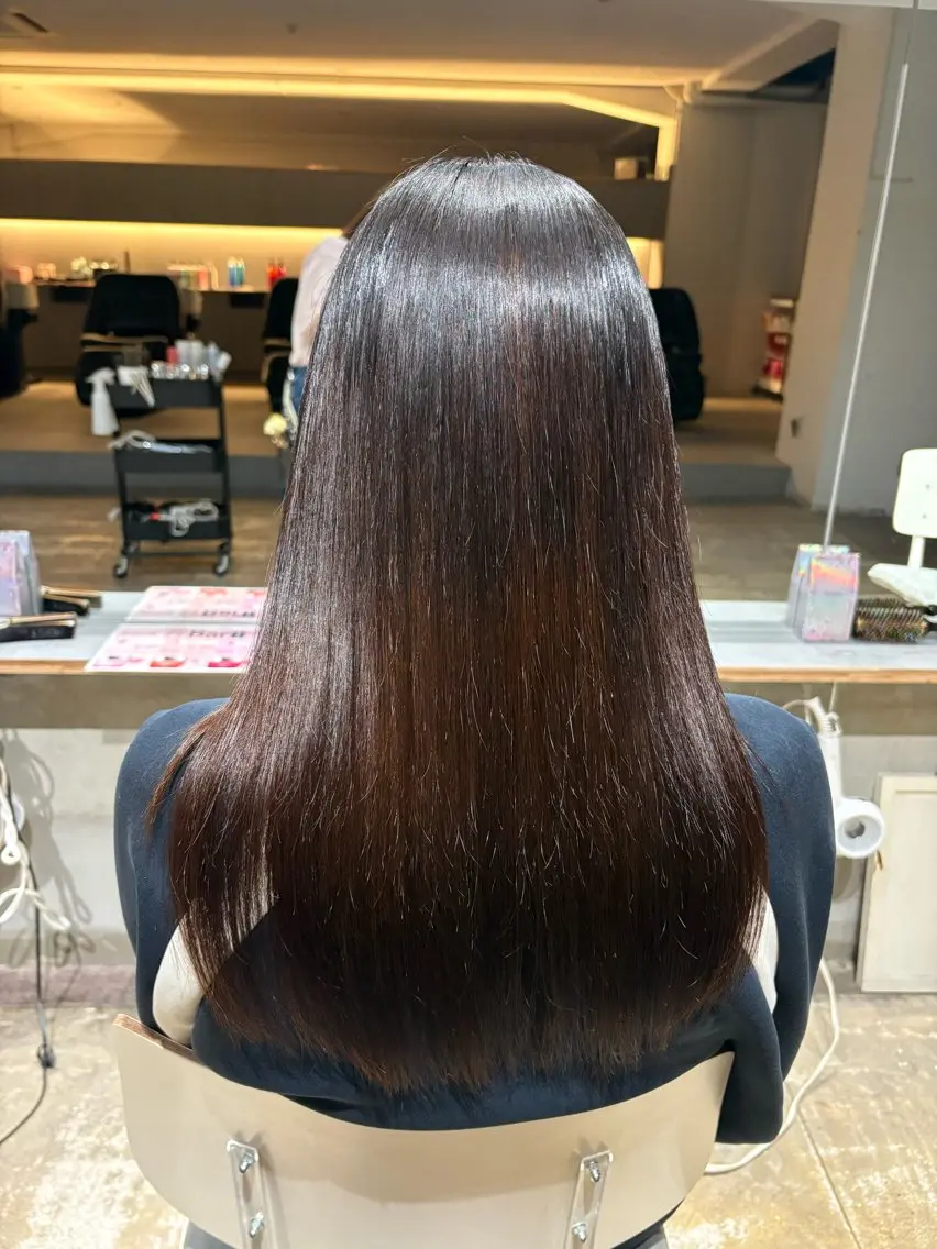 ロング 酸性ストレート 縮毛矯正 玉置七海✨ /透明感/髪質改善のヘアスタイル