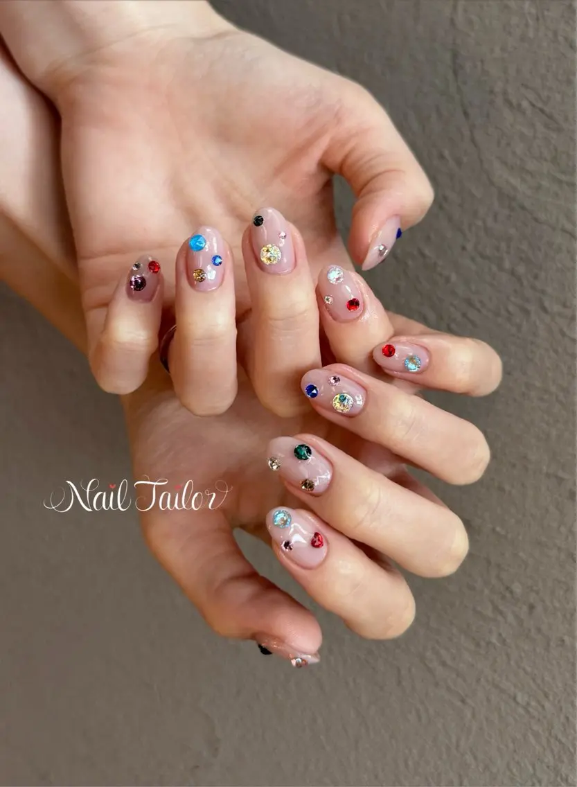 ネイル キラキラネイル 持ち込み ストーンネイル ハンドネイル NailTailor ネイルテイラーのネイルデザイン