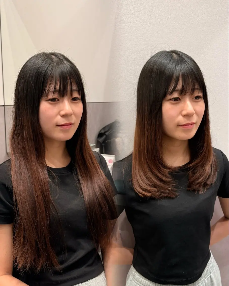 セミロング カット 美髪矯正×レイヤー 🫧鷹司郎のヘアスタイル