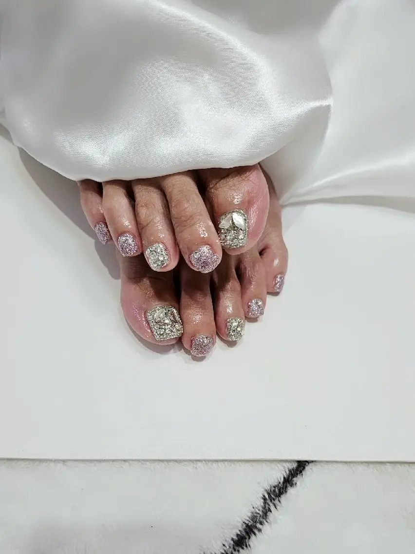 ネイル フットネイル 韓国ネイル ワンホンネイル Ra: Nail   라: 네일のネイルデザイン