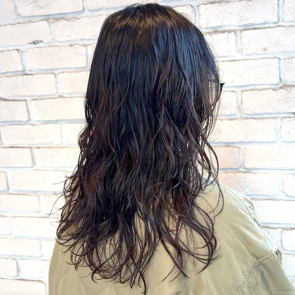 セミロング パーマ カット パーマ 横浜パーマ🌐ボブ✨ 暖色カラーもえかのヘアスタイル