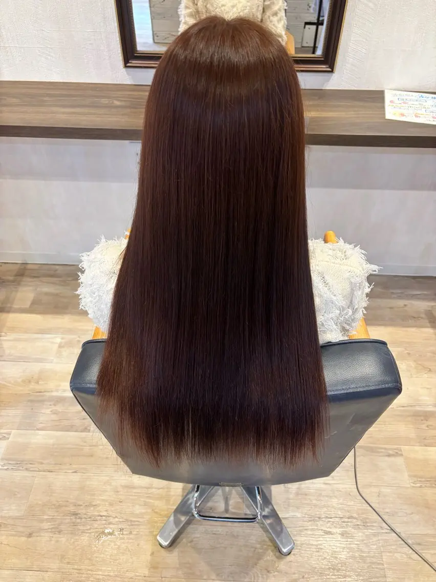 ロング 縮毛矯正 渡辺 桃花のヘアスタイル
