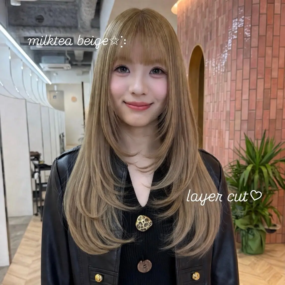 ロング カラー カット ヘアカラー トリートメント 柔らかいbeige ¦韓国¦🩰マユ🩰のヘアスタイル