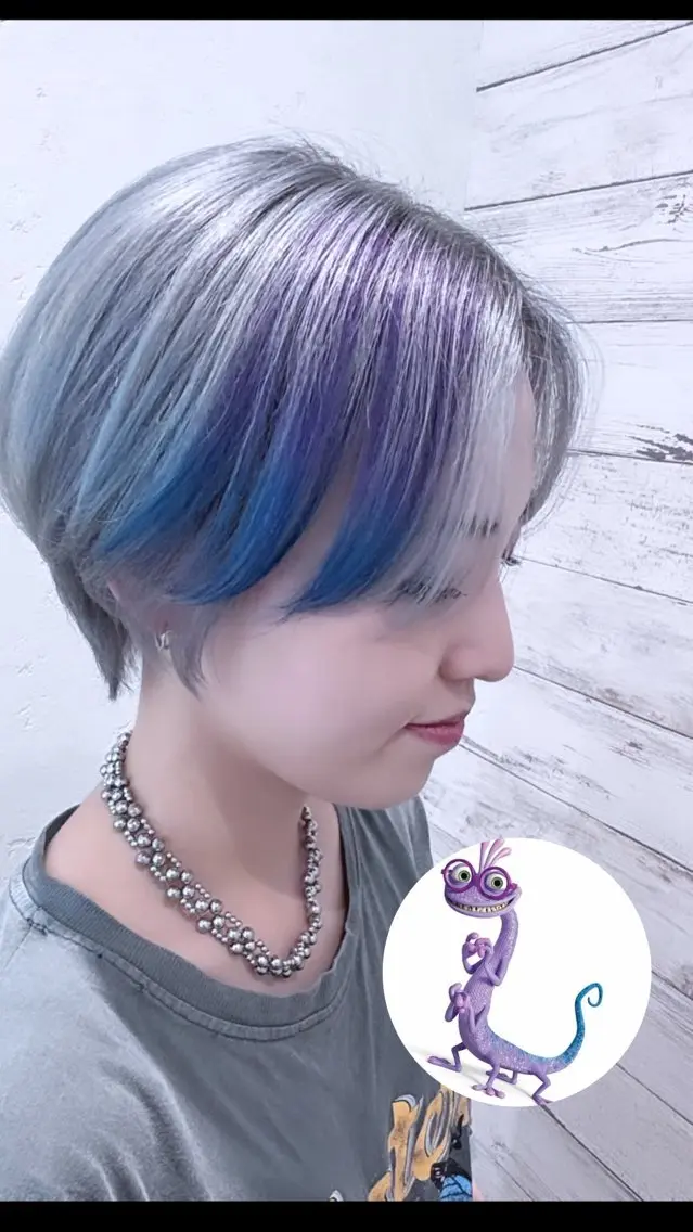 ショート カラー ヘアアレンジ カット ヘアカラー トリートメント アニメ髪・ウルフ🦇 樋口莉夏のヘアスタイル