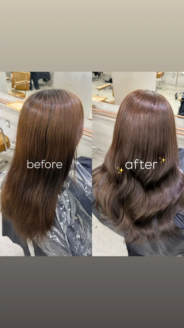 ロング カラー ヘアカラー 小山 栞奈のヘアスタイル