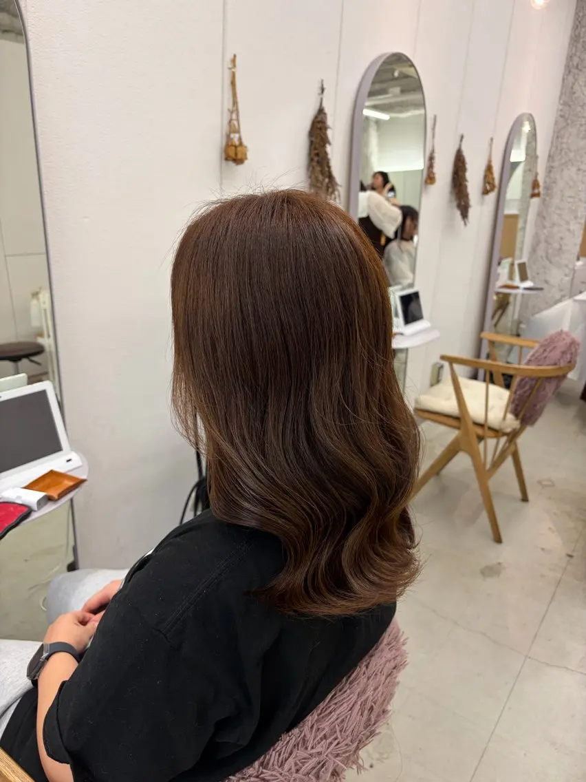 セミロング カラー ヘアカラー トリートメント 透明感カラー/名古屋 /栄/木下奈々望のヘアスタイル